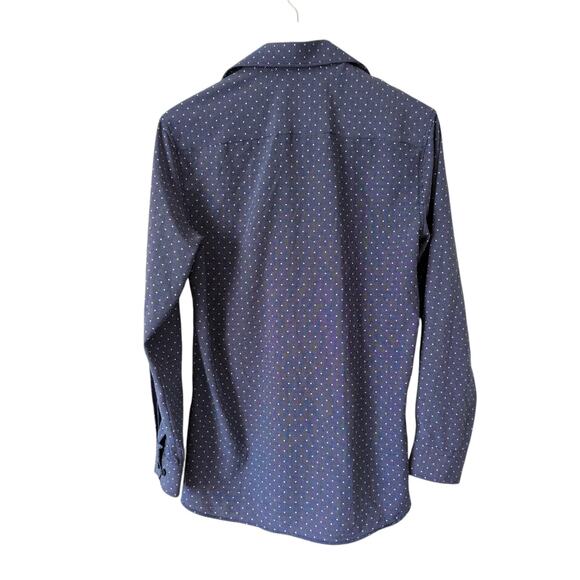 Tom Baine Performance Small Blue Dotted Button Down Shirt Slim Fit 4 way stretch - Picture 2 of 7